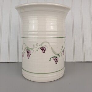 Signed Studio Pottery Vase, Utensil Holder, Planter